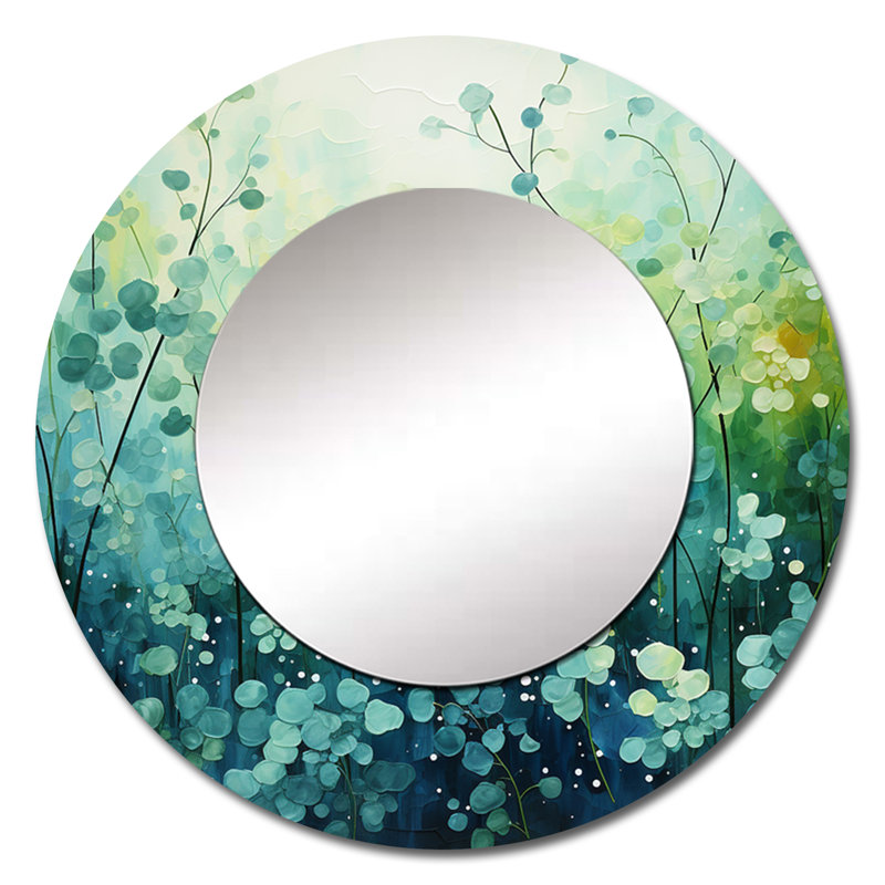 Miroir mural Misty Meadow I - paysages uniques, 23 po x 23 po, Rond