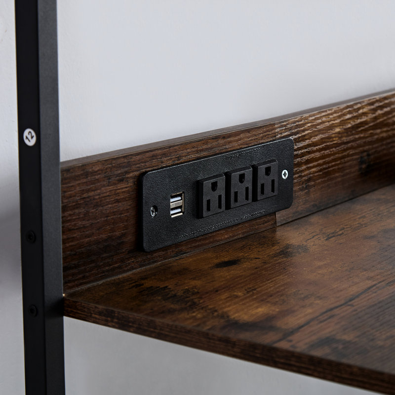 Armoire à café vintage rétro avec prise de courant, support à lumière DEL, support en verre, 3 pour entrée Craft Room, bande, 3, couloir
