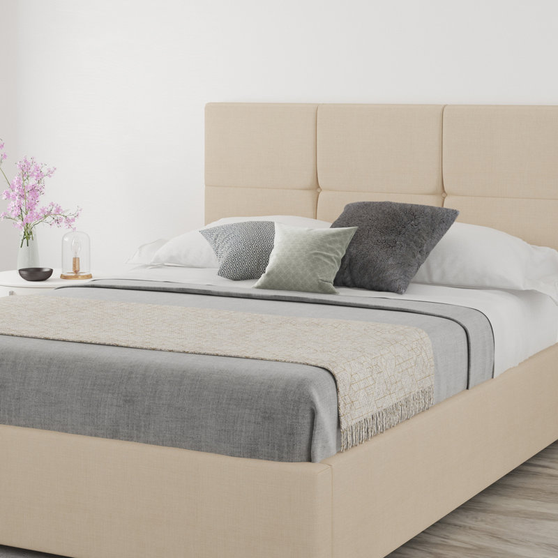 Kellen Upholstered Headboard, Single (3'), Linen Cream