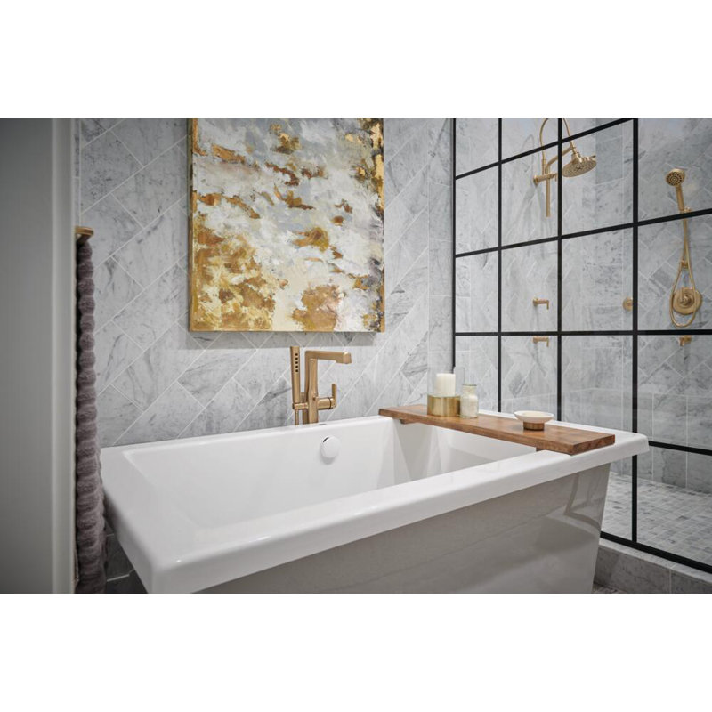 Levoir® Single-Handle Floor Mount Tub Filler, Luxe Nickel