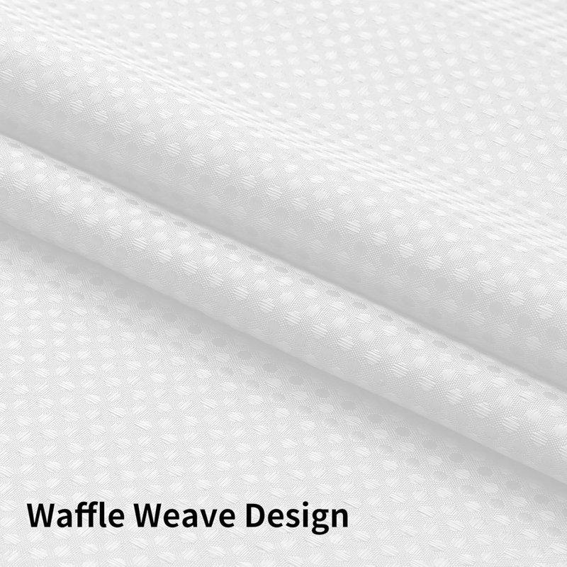 Rideau de douche No Hook Waffle, Blanc