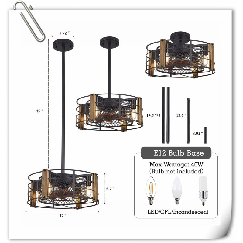 Museau Ceiling Fan with LED Lights