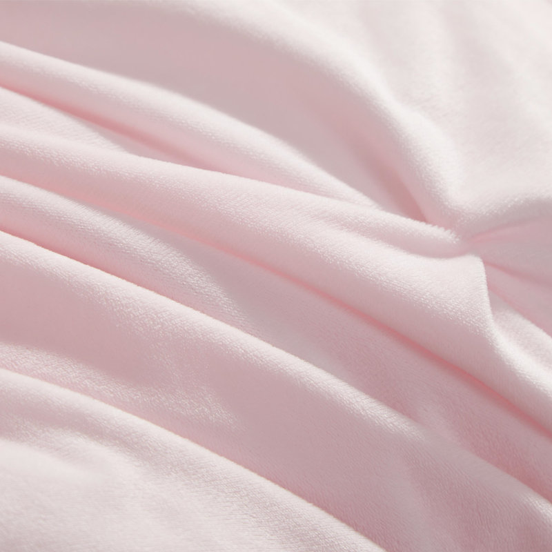 Juicy Couture Kiss Pleat Plush Micromink Comforter Sets, Pale Pink, Queen Comforter + 2 Standard Shams