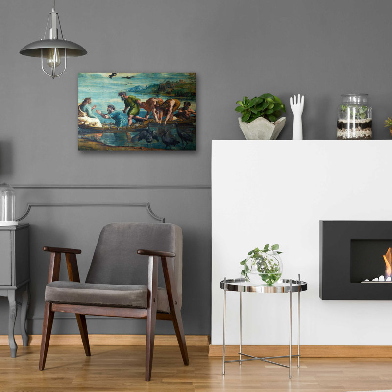 «The Miraculousray of Fishes» par Raphael, art mural en verre acrylique, H 16 po x l 24 po x P 0,2 po