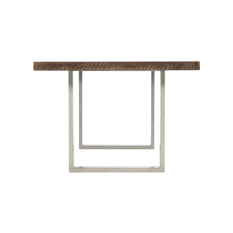 Sable Brown Reclaimed Wood Dining Table with Steel Base