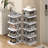6-Tier Small Shoe Rack Foldable X-Shaped Design Storage Rack Saves Space Shoe Storage Rack Suitable For Home, Dormitory, Office-1083207934