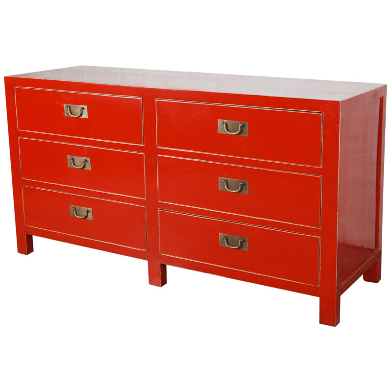 150 cm W Chest of 6 Drawers, White / opaline