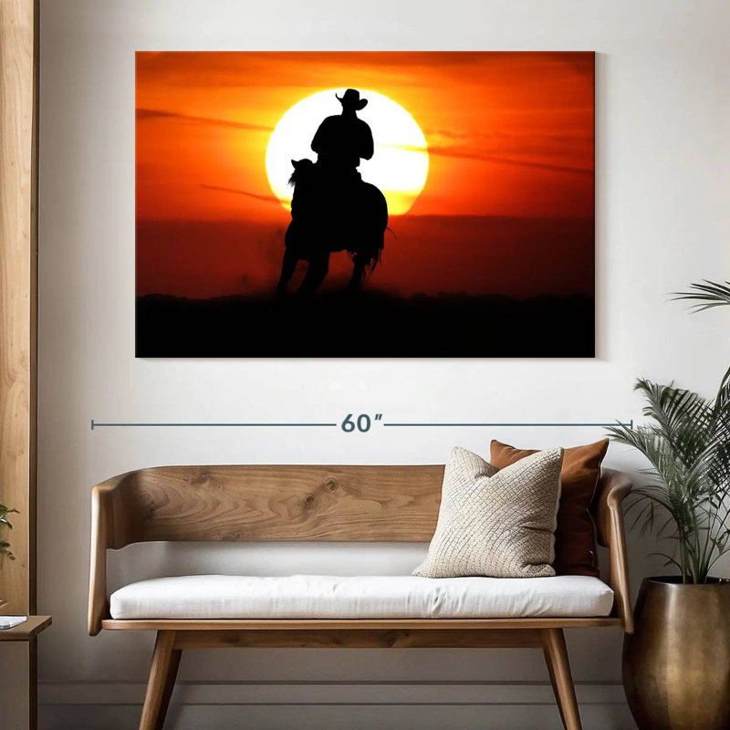 Lelar Sunset Cowboy, 34" H x 51" W
