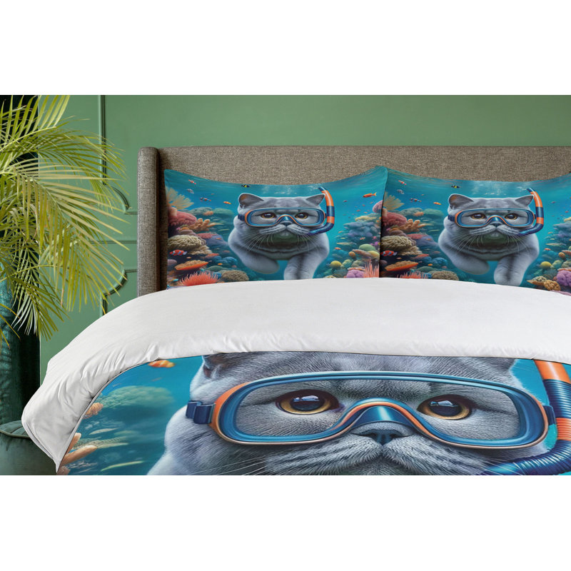 Nautical Duvet Cover, California King Duvet Cover + 2 Standard Shams