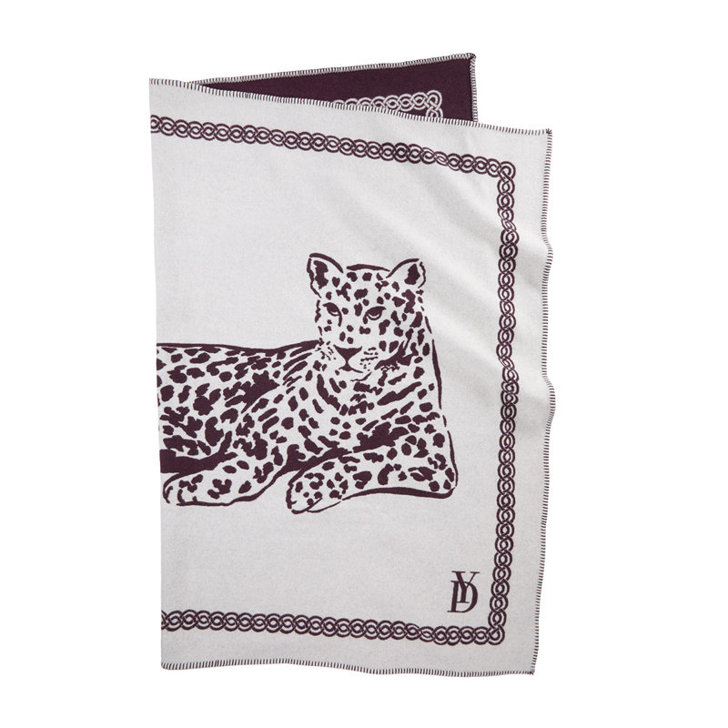 Leopard Animal Print Blanket, Prune