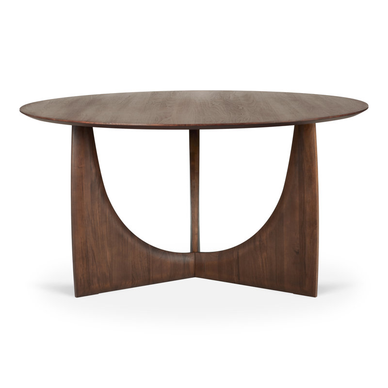 Geometric Round Solid Wood Dining Table