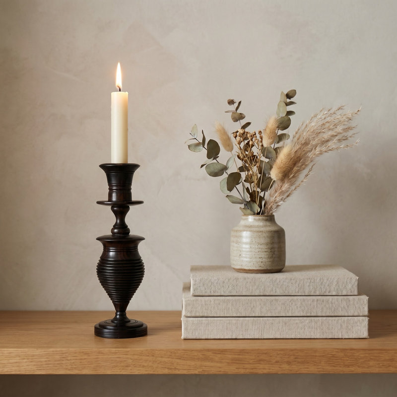 Ebony Wood Collection Candlestick