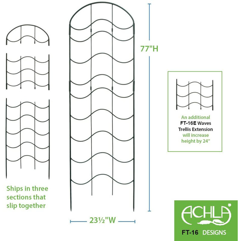 77'' H x 23.5'' W Metal Arched Trellis