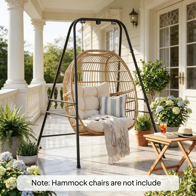 Support de chaises suspendues stables, support de hamac (seulement support de chaise), Noir