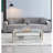50" Wide Modern Stainless Steel Rectangular Coffee Table-1393164863