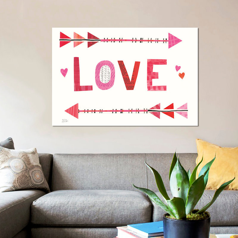« love words iii », art textuel sur toile, H 40 po x l 60 po x P 1,5 po, Toile tendue, Pas de tapis