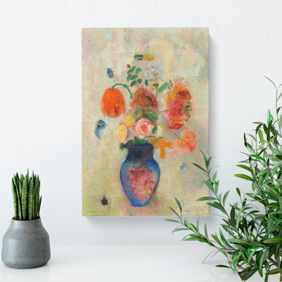 Vase Of Flowers Vol.4 by Odilon Redon - Wrapped Canvas Painting