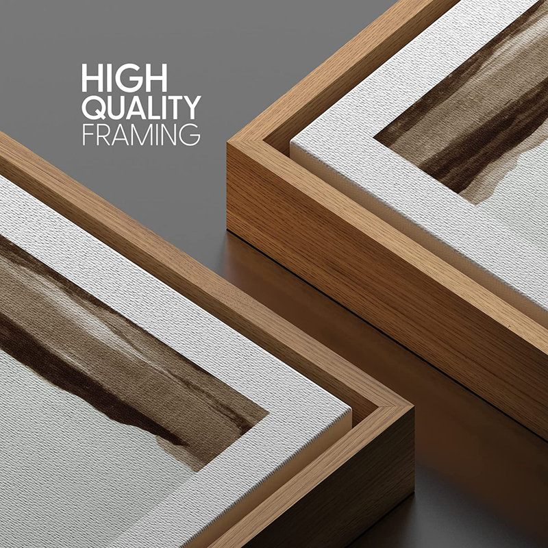 Peinture sur toile, cadre flottant, H 16 po x l 16 po x P 1,5 po, Naturel