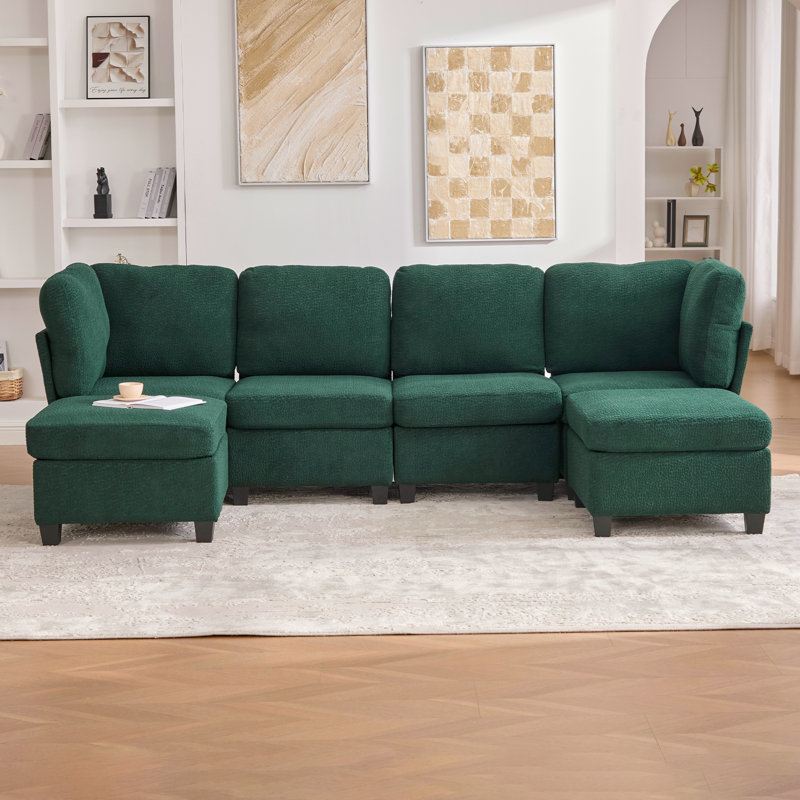 Canapé modulaire modulaire, Émeraude