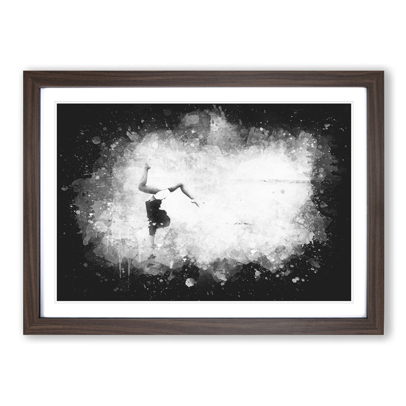 Gymnastics on the Beach - Picture Frame Graphic Art Print, 62cm H x 87cm W x 2cm D, Walnut Framed