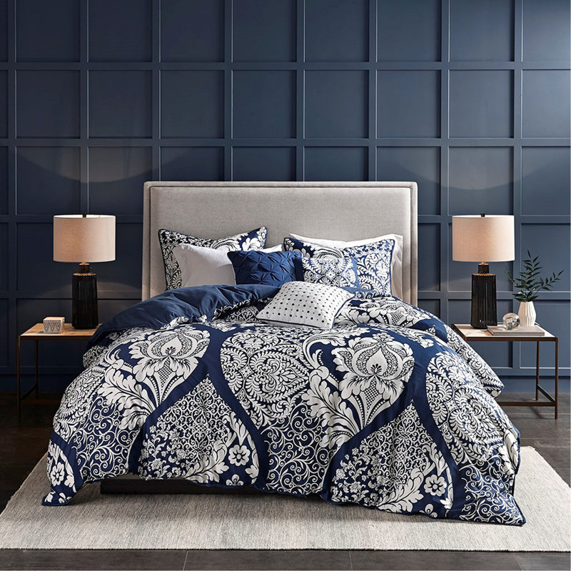 Ensemble de housse de couette 6 pièces, Bleu, Housse de couette double + 5 pièces supplémentai