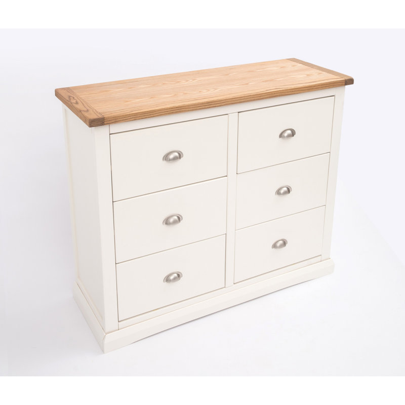110cm W 6 - Drawer Chest of Drawers, Off White