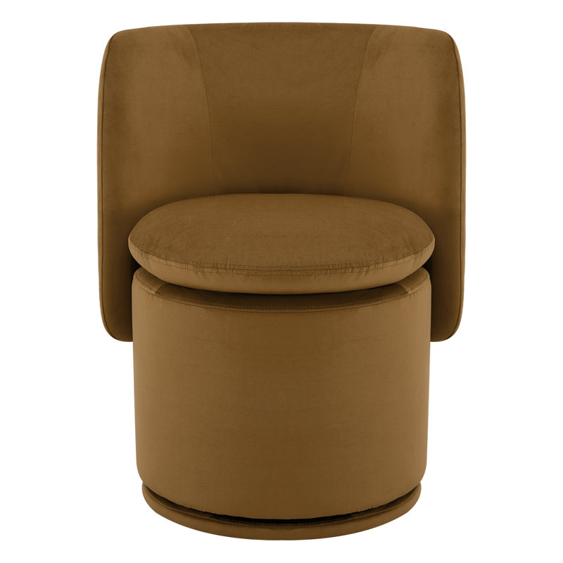 Fauteuil demi-tonneau pivotant Adrielle, Ocre Soren