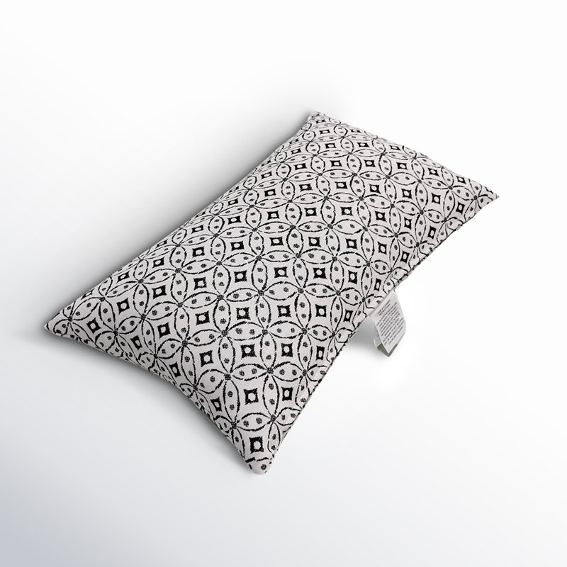 Liza Pillow Cover & Insert Rectangle in White/Black