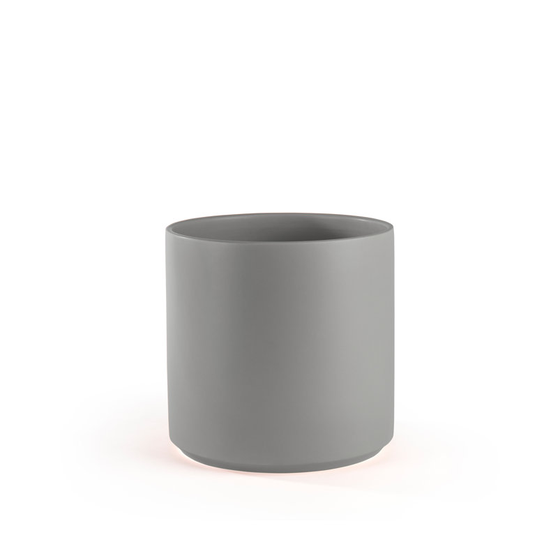 Stoneware Pot Planter, White, 11.25" H x 11.25" W x 11.25" D
