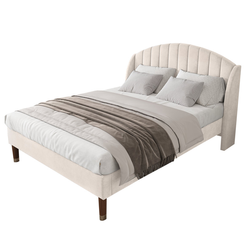 Upholstered Storage Bed, Beige