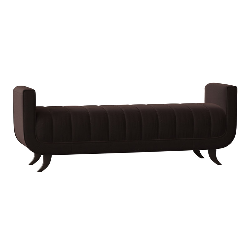 Salon Upholstered Bench, American Walnut, Venice Navy