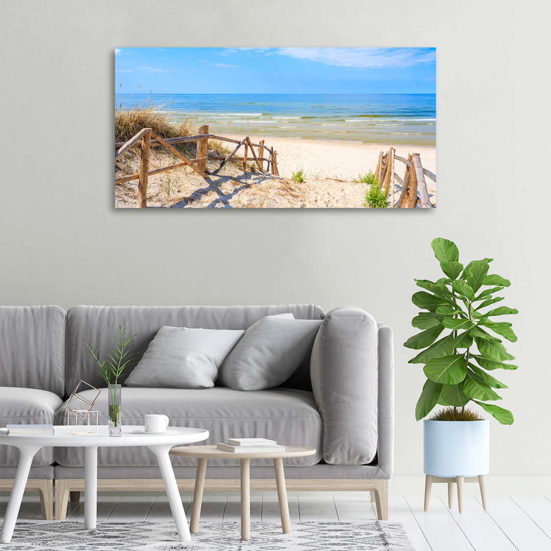 Leinwanddruck - Wandkunst - Drucke auf Leinwand - 100X50 Bildmotiv: Eingang zum Strand