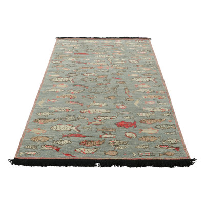 Hand Knotted Wool Geometric Area Rug
