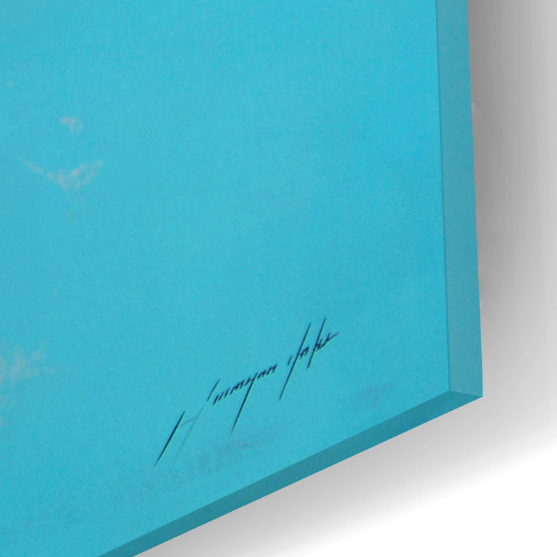Art mural en verre Ivy Bronx «Turquoise Bay» par Vahe Yeremyan, H 16 po x l 12 po x P 0,13 po
