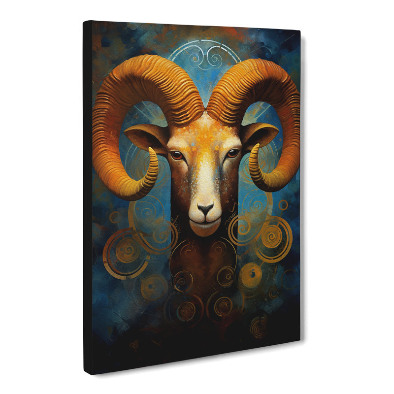 Aries Zodiac Modern No.2 - Wrapped Canvas, 60cm H x 40cm W x 3cm D