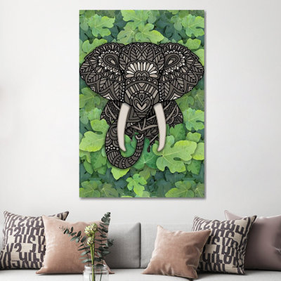 Jungle Elephant 1 Piece Wrapped Canvas Wall Art