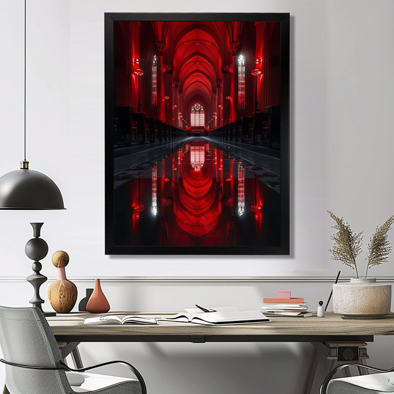 Red Harmonic Haven, H 12 po x l 20 po, Cadre photo noir simple