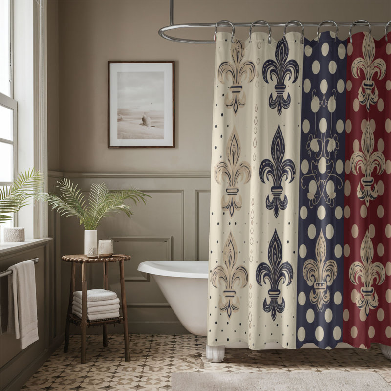 Damask Delight - Rideau de douche Premium, H 74 po x l 71 po