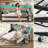 Daybed Twin with Pop Up Trundle, Farmhouse Wooden Day Bed Frame with 3 Storage Drawers and Shelves, Twin Daybed with Charging Station and LED Lights for Bedroom, Guest Room-1124053277-1131305966