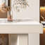 Bureau blanc rectangulaire en bois manufacturé avec 2 tiroirs-108625254