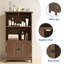 Armoire de rangement de salle de bain avec portes, étagères ajustables, haute