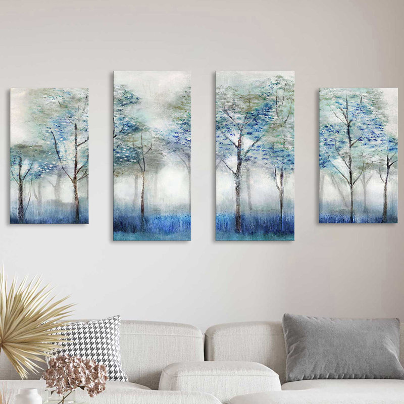 «Dream Forest» par Tava Studios, reproduction sur toile sans cadre 4 pièces, H 38 po x l 72 po x P 1,5 po