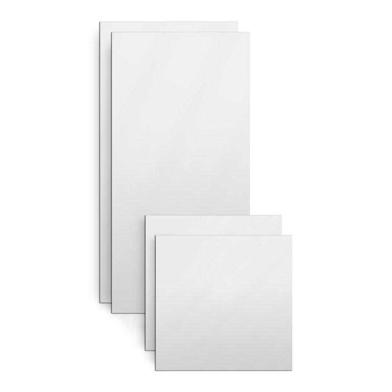 Carreaux de miroir pelez et collez, ensemble rectangulaire 4 pièces Exclamation