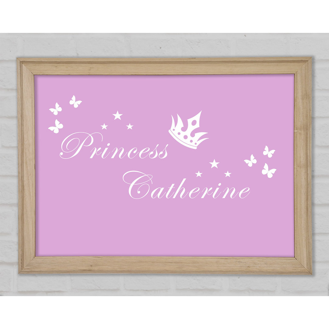 Dein eigener Name Prinzessin 2 Rosa Gerahmter Druck