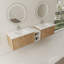 Meuble-lavabo flottant à double paroi avec lavabo en résine blanc-1462282738