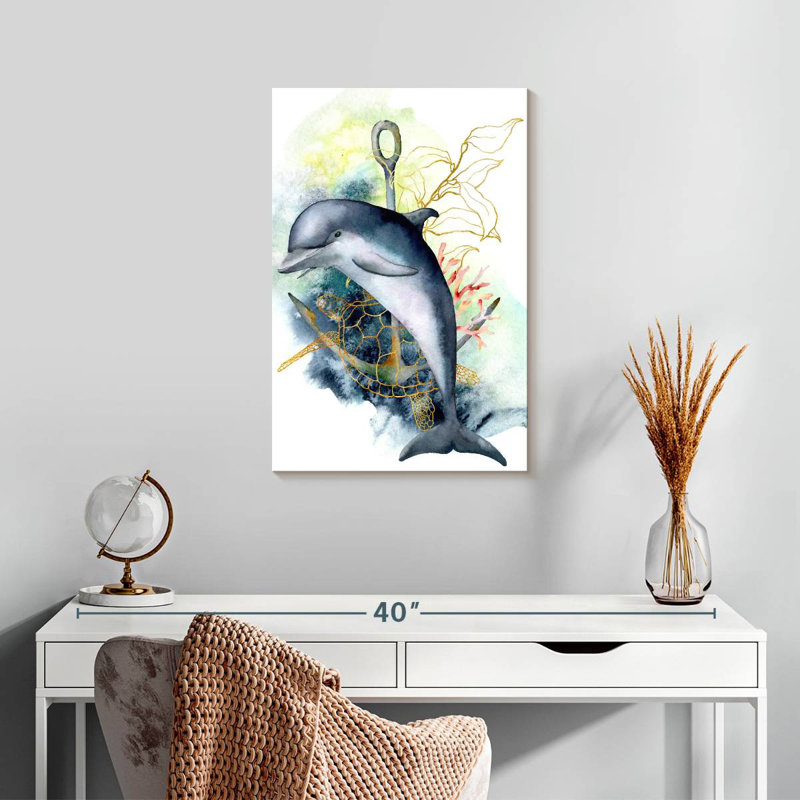 Brampt Dolphin Underwater, 24" H x 16" W