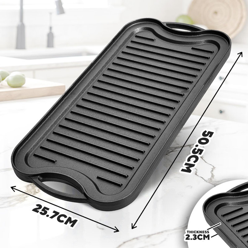 Non-Stick Cast Iron Grill & Griddle Pan