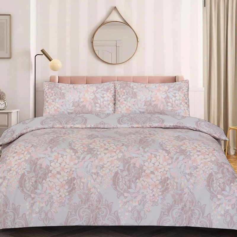 4 Piece Complete Bedding Set Cotton Rich Duvet Cover, Fitted Sheet & Pillowcases Soft, Durable & Breathable
