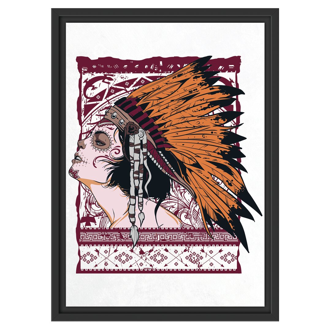 Gerahmtes Wandbild Indian girl light