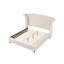 Lit double en cristal de couleur crème, construction en bois, cadre stable de luxe pour chambre à coucher, attrait élégant